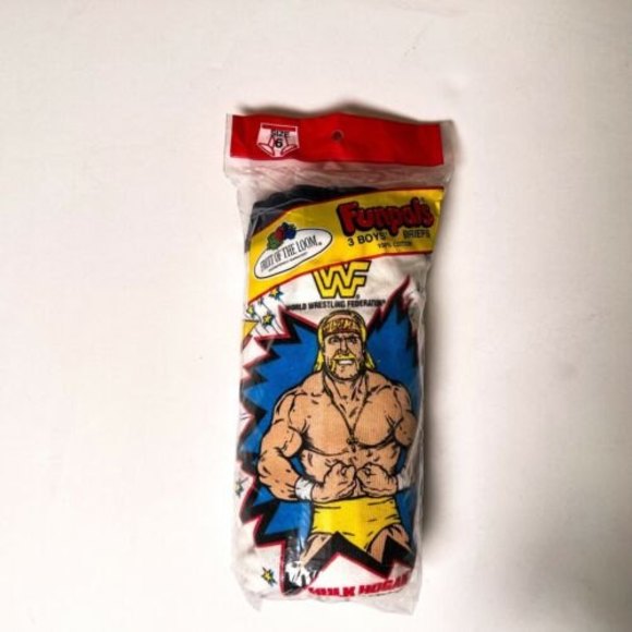 Hulk Hogan WWF Wrestling 1991 Vintage 3 Pack Boys Briefs Size 6 Funpals Navy - Picture 1 of 7